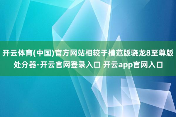 开云体育(中国)官方网站相较于模范版骁龙8至尊版处分器-开云官网登录入口 开云app官网入口