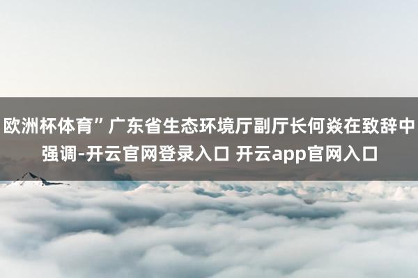 欧洲杯体育”广东省生态环境厅副厅长何焱在致辞中强调-开云官网登录入口 开云app官网入口